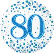 18in 80TH SPARKLING FIZZ BIRTHDAY BLUE FOIL BALLOON