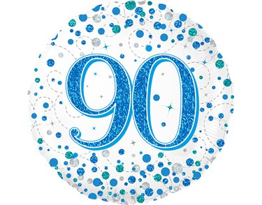 18in 90TH SPARKLING FIZZ BIRTHDAY BLUE FOIL BALLOON