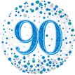 18in 90TH SPARKLING FIZZ BIRTHDAY BLUE FOIL BALLOON