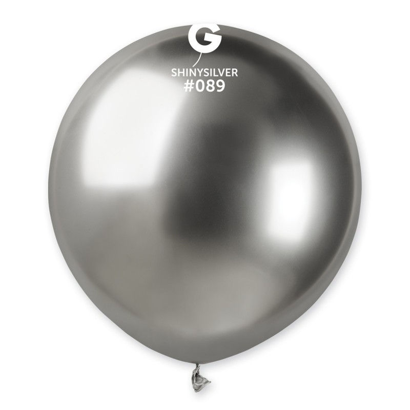 25PK 19in SILVER SHINY GEMAR LATEX