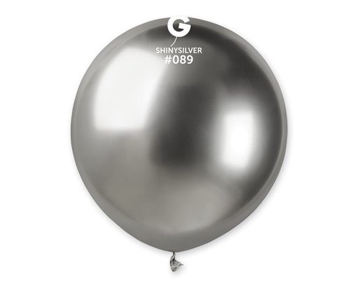 25PK 19in SILVER SHINY GEMAR LATEX