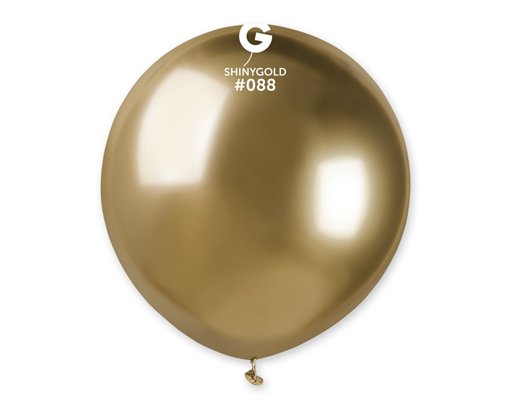 25PK 19in GOLD SHINY GEMAR LATEX