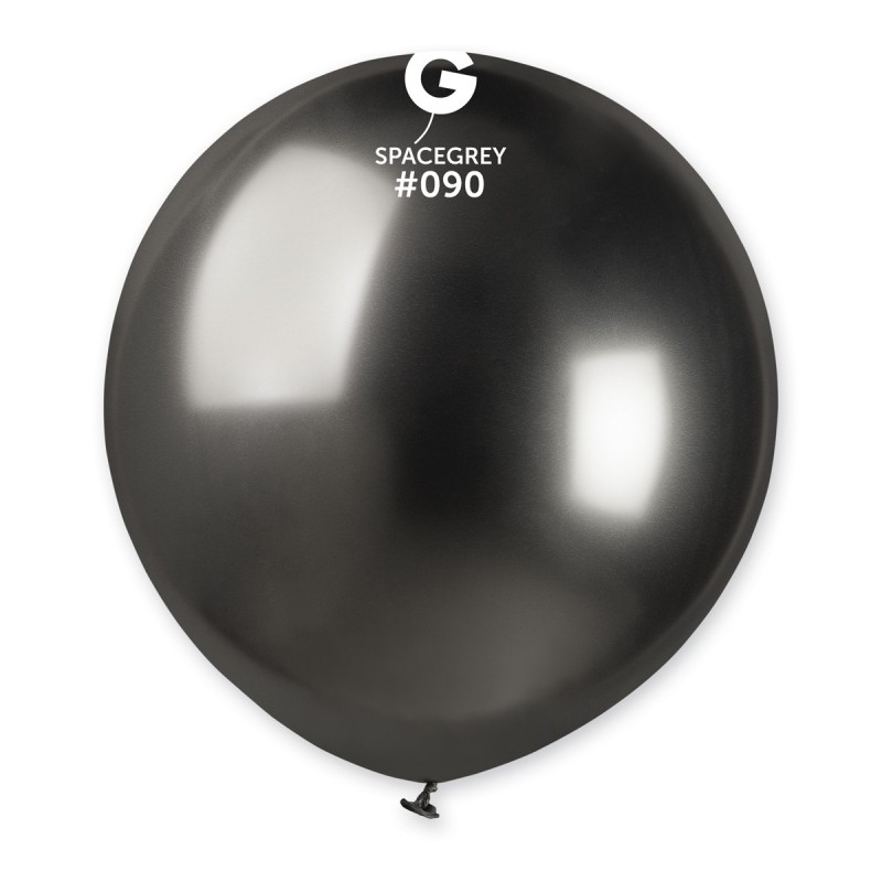 25PK 19in SPACE GREY SHINY GEMAR LATEX
