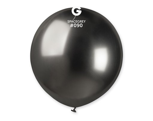 25PK 19in SPACE GREY SHINY GEMAR LATEX