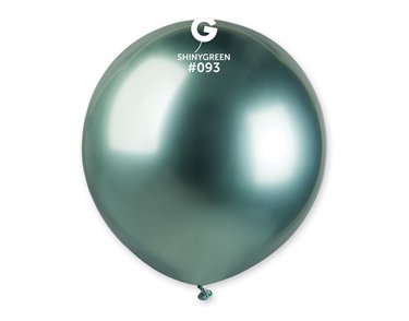 25PK 19in GREEN SHINY BALLOONS GEMAR LATEX