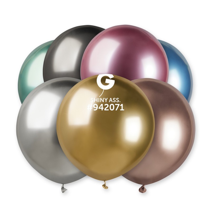 25PK 19in ASSORTED SHINY GEMAR LATEX