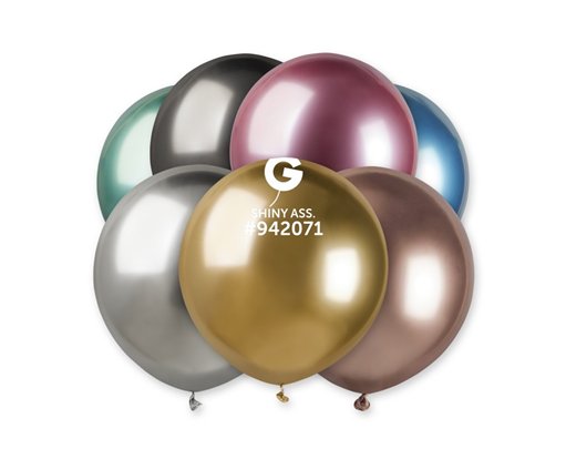 25PK 19in ASSORTED SHINY GEMAR LATEX