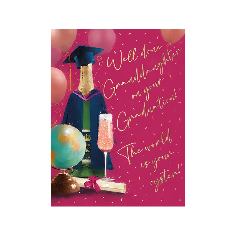 Well Done Grand Daughter On Youre Graduation - The World Is Your Oyster! Well Done Grand Daughter On Youre Graduation - The World Is Your Oyster!