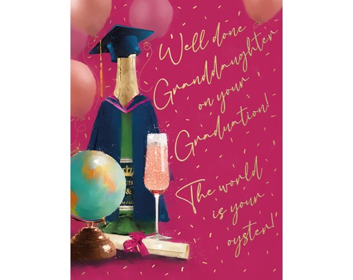 Well Done Grand Daughter On Youre Graduation - The World Is Your Oyster!