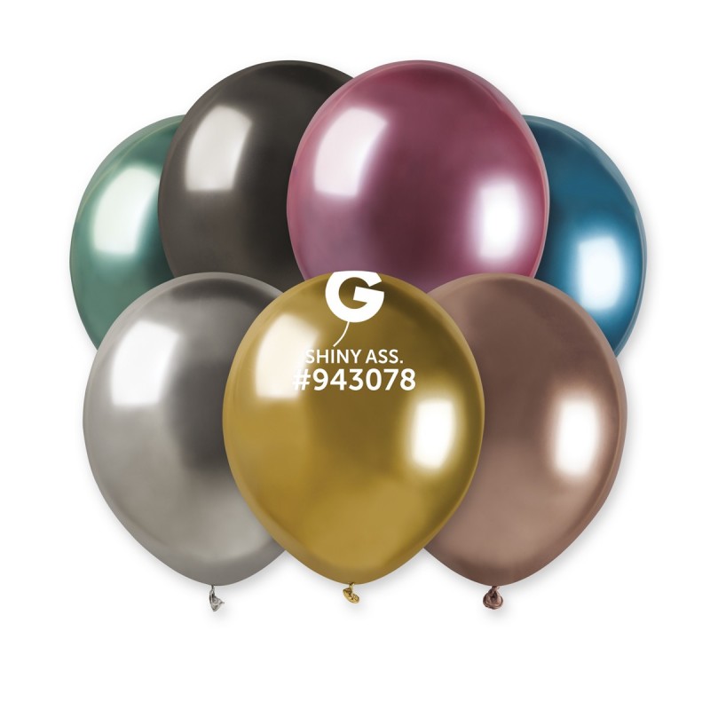 50PK 5in ASSORTED SHINY GEMAR LATEX