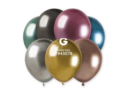 50PK 5in ASSORTED SHINY GEMAR LATEX