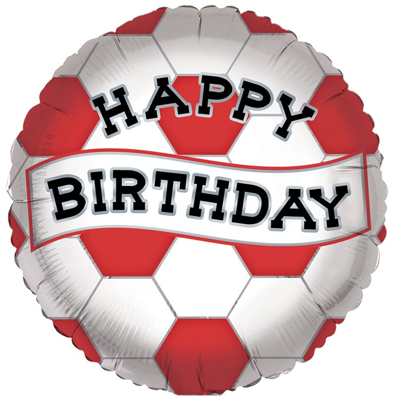 18in RED AND WHITE BIRTHDAY FOIL BALLOON