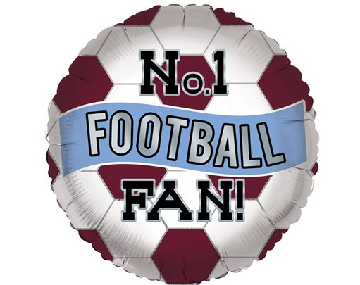 18in CLARET AND BLUE OPEN FOIL BALLOON