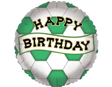 18in GREEN AND WHITE BIRTHDAY FOIL BALLOON
