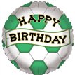 18in GREEN AND WHITE BIRTHDAY FOIL BALLOON