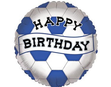 18in BLUE AND WHITE BIRTHDAY FOIL BALLOON