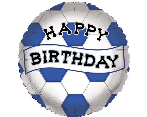18in BLUE AND WHITE BIRTHDAY FOIL BALLOON