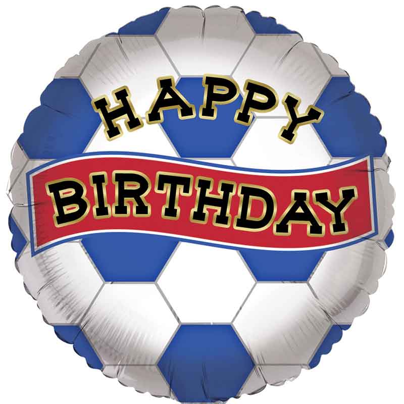 18in BLUE AND RED BIRTHDAY FOIL BALLOON
