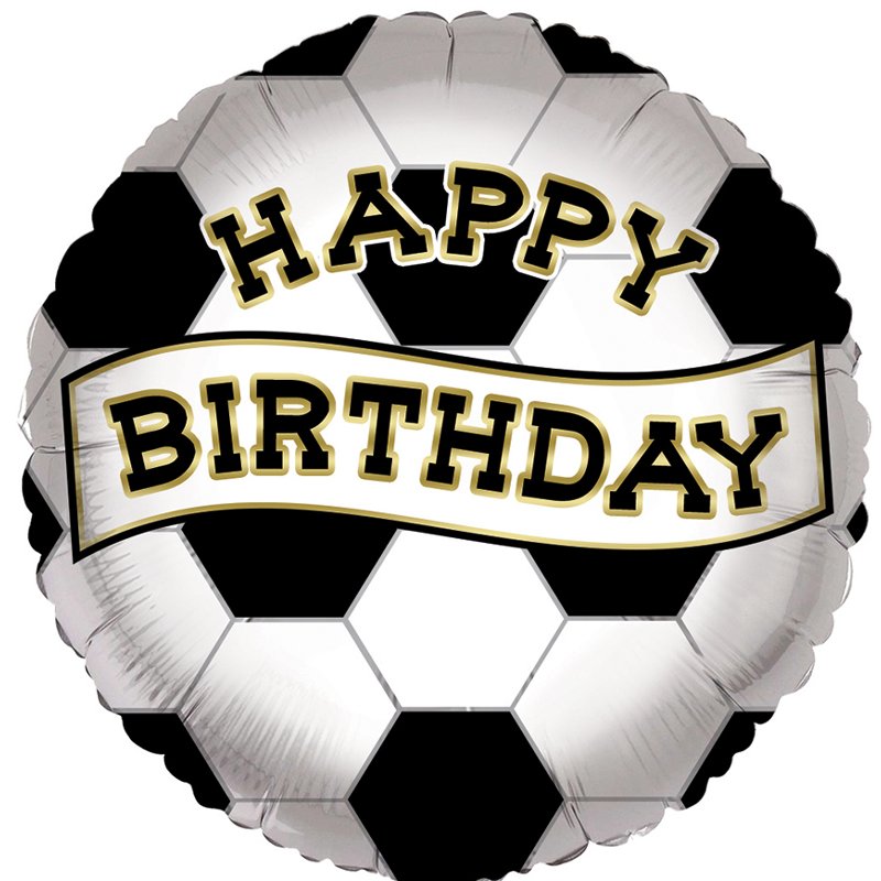 18in BLACK AND WHITE BIRTHDAY FOIL BALLOON
