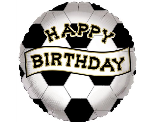 18in BLACK AND WHITE BIRTHDAY FOIL BALLOON