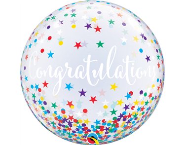 22in CONGRATULATIONS CONFETTI STARS BUBBLE