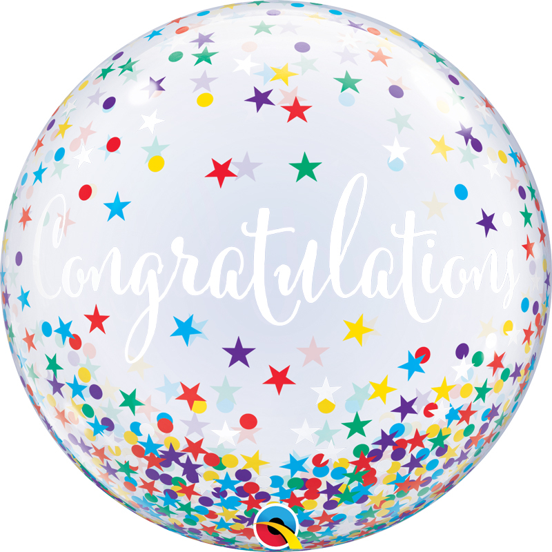 22in CONGRATULATIONS CONFETTI STARS BUBBLE