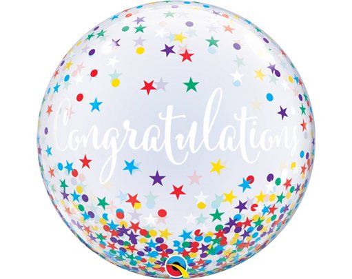 22in CONGRATULATIONS CONFETTI STARS BUBBLE