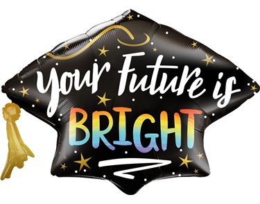 41in YOUR FUTURE IS BRIGHT GRAD CAP FOIL BALLOON