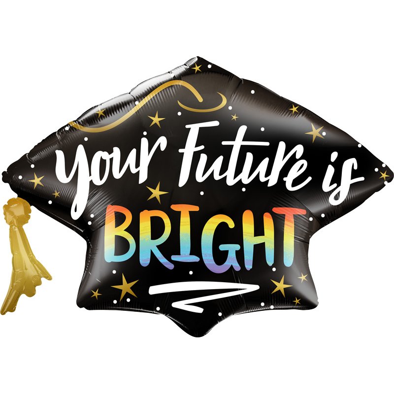 41in YOUR FUTURE IS BRIGHT GRAD CAP FOIL BALLOON