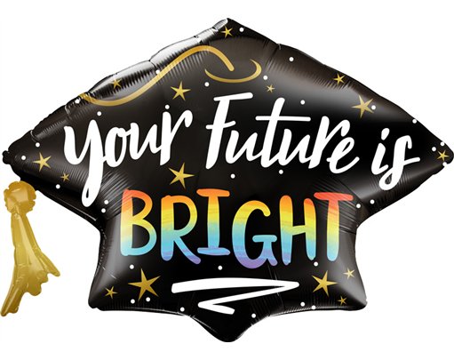 41in YOUR FUTURE IS BRIGHT GRAD CAP FOIL BALLOON