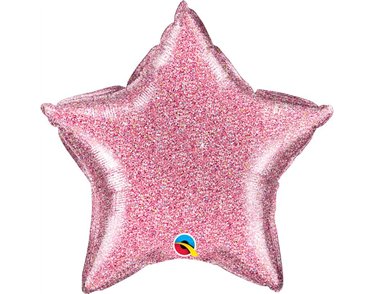 20in GLITTERGRAPHIC PINK STAR FOIL BALLOON