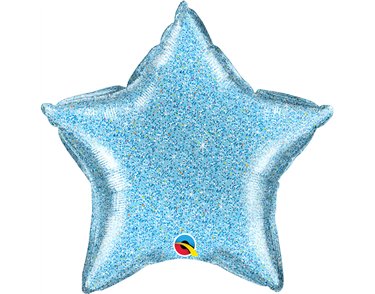 20in GLITTERGRAPHIC LIGHT BLUE STAR