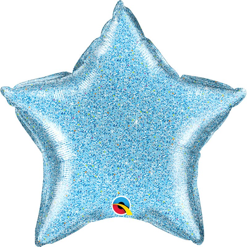 20in GLITTERGRAPHIC LIGHT BLUE STAR