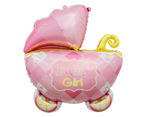 35in BABY GIRL CARRIAGE JUMBO FOIL BALLOON