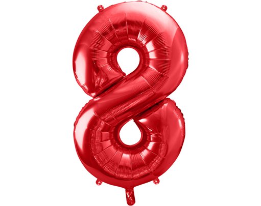 86cm RED NUMBER 8 FOIL BALLOON