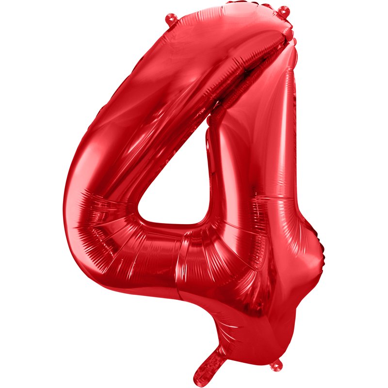 86cm RED NUMBER 4 FOIL BALLOON