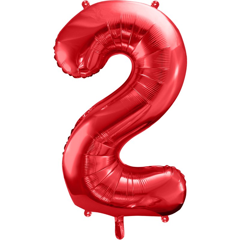 86cm RED NUMBER 2 FOIL BALLOON