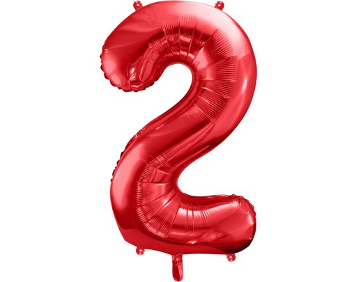 86cm RED NUMBER 2 FOIL BALLOON