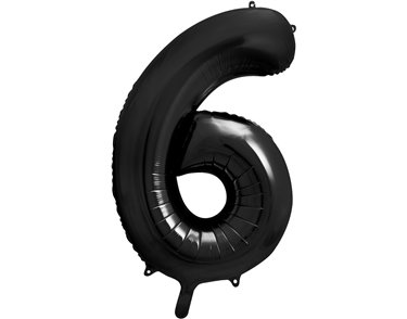 86cm BLACK NUMBER 6 FOIL BALLOON