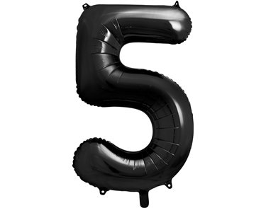 86cm BLACK NUMBER 5 FOIL BALLOON