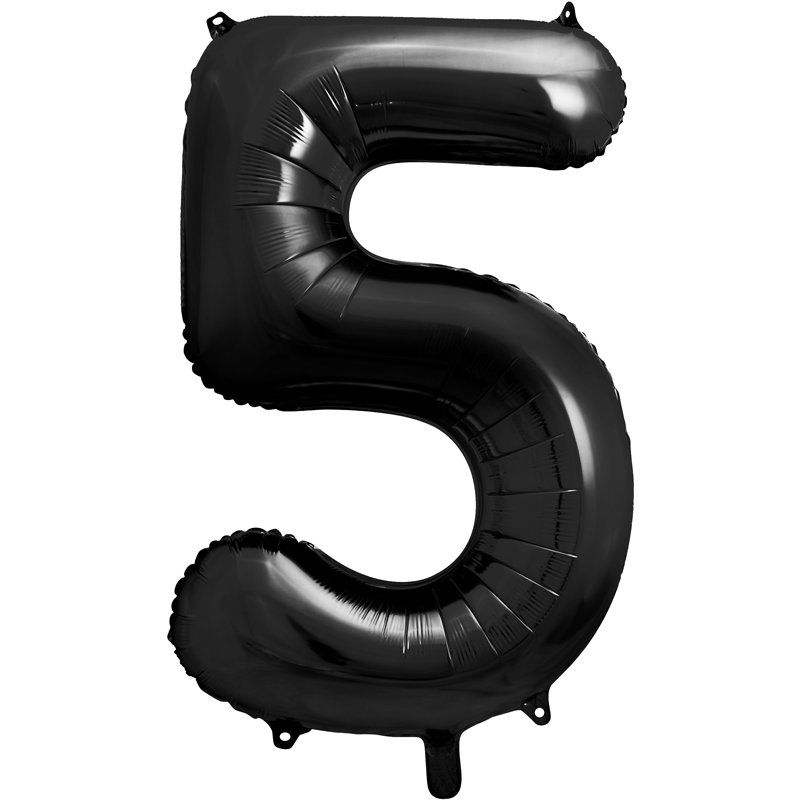 86cm BLACK NUMBER 5 FOIL BALLOON