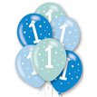 6PK 27cm AGE 1 BLUE BALLOONS