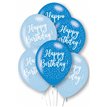 6PK 27cm HAPPY BIRTHDAY BLUE BALLOONS