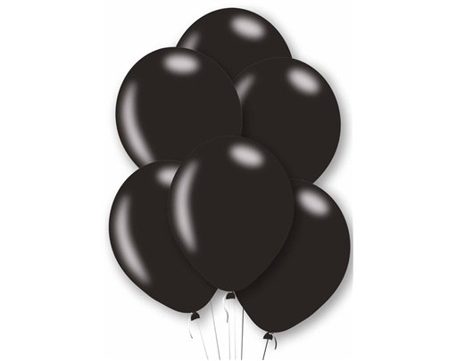 10PK 27cm PEARL BLACK BALLOONS