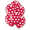 6PK 27cm POLKA HEARTS BALLOONS