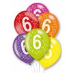 6PK 27cm AGE 6 BALLOONS