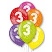 6PK 27cm AGE 3 BALLOONS