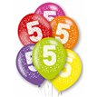6PK 27cm AGE 5 BALLOONS