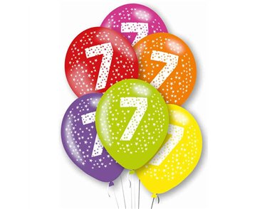 6PK 27cm AGE 7 BALLOONS
