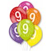 6PK 27cm AGE 9 BALLOONS